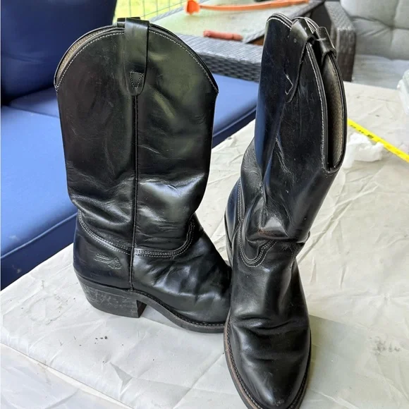 Golden Retriever Black Leather Cowboy Boots - Picture 3 of 13